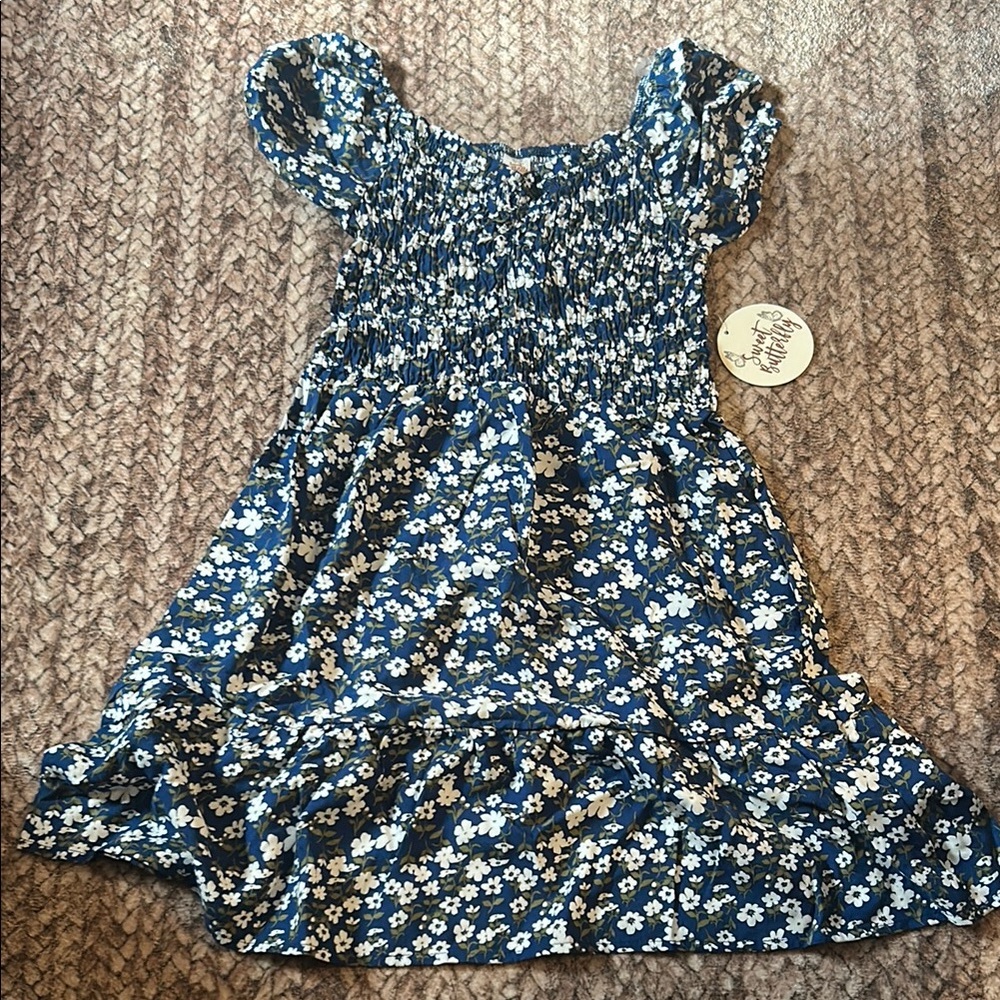 Floral Blue Kids Dress